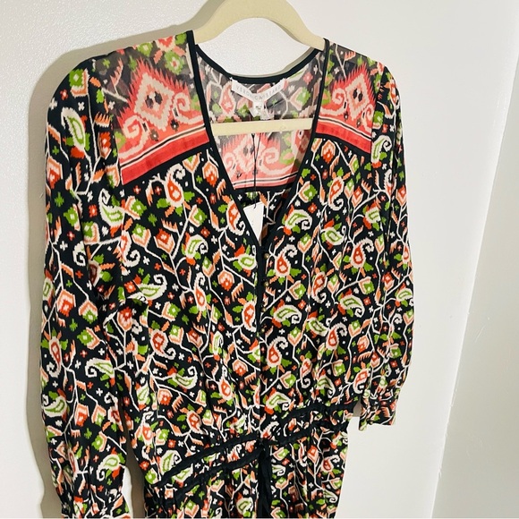 NWT Veronica Beard Venice Silk Mini Dress Pixel Paisley Boho Y2K Chic Retro - Picture 4 of 9